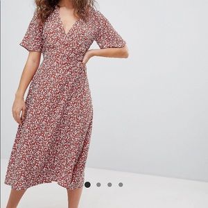 ASOS New Look Wrapped Dress in Ditsy Floral